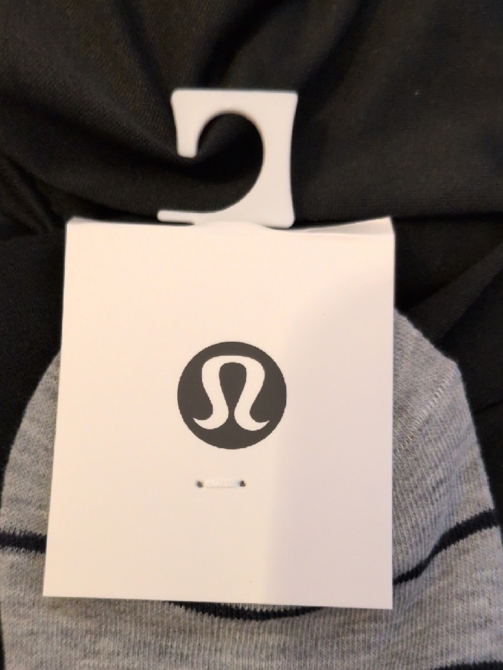 Women's Grey Striped Ankle Socks with Logo - Picture 3 of 5